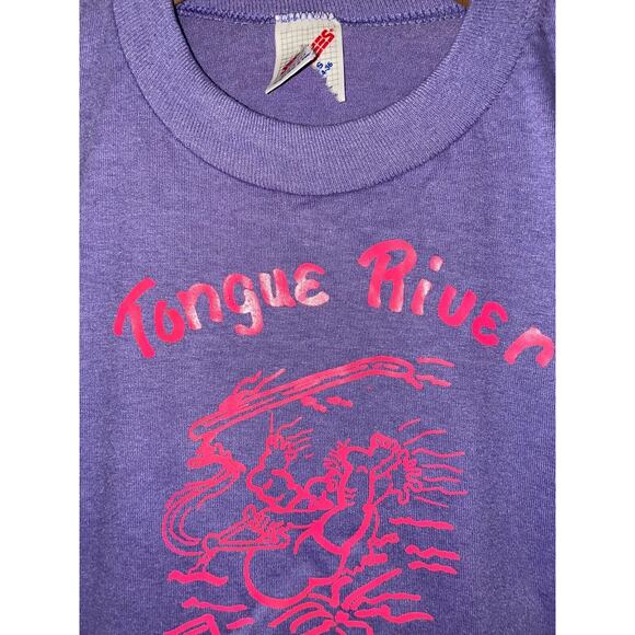 Vintage Tongue River Shirt Splash N Bash Old Fart Purple Graphic 90s Small - Picture 3 of 15